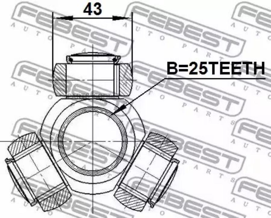 

Febest Трипоид 25X43 Febest 1616-169