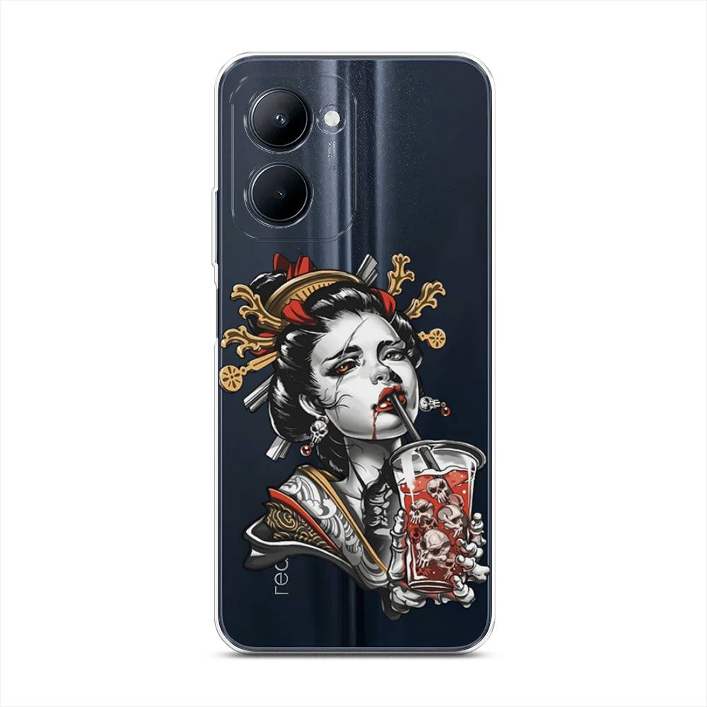 

Чехол для Realme C33 "Опасная гейша", Красный;черный;серый, 2511350-4