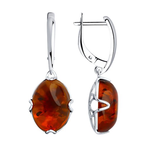 

Серьги из серебра TEO MAORI 883020314, янтарь искусственный, 883020314