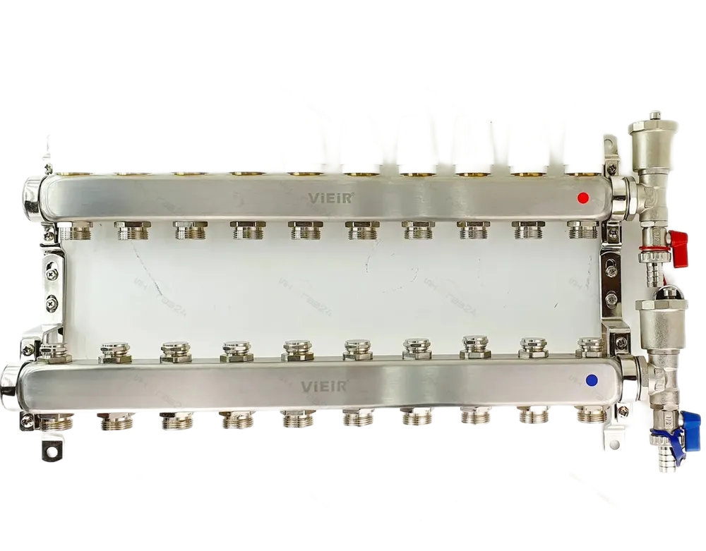 

Коллектор для радиаторов 2 контура в сборе распеределительный 1"x3/4", VR115-02А