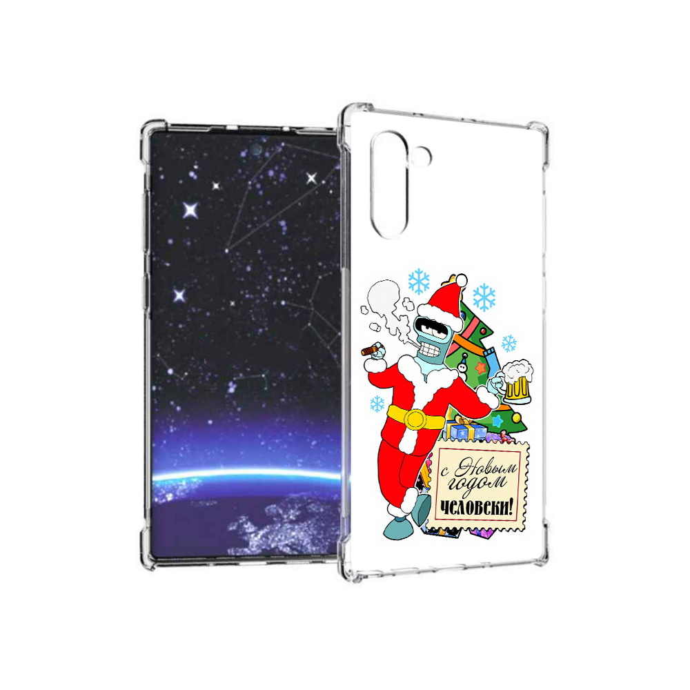 

Чехол MyPads Tocco для Samsung Galaxy Note 10 С новым годом человеки (PT135782.511.150), Прозрачный, Tocco