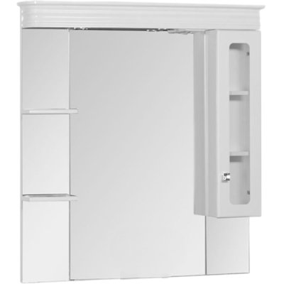 

AquaNet Зеркало со шкафом Aquanet Греция 110 171544 с подсветкой R Белое Swarovski