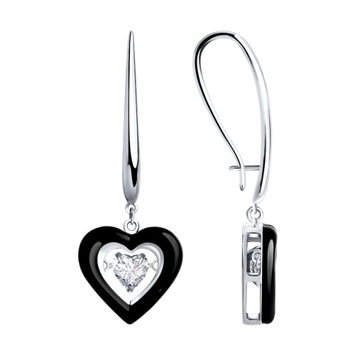 

Серьги подвески из серебра TEO MAORI 889020139, кристалл ювелирный/эмаль, 889020139