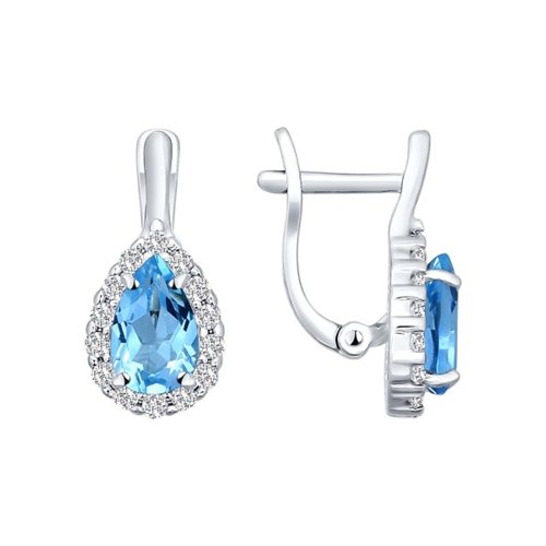 

Серьги из серебра TEO MAORI 892021126, топаз/фианит, 892021126