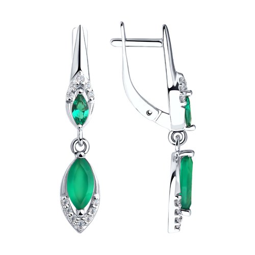 

Серьги подвески из серебра TEO MAORI 892022031, агат/фианит, 892022031