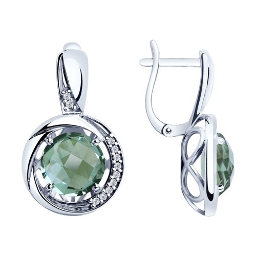 

Серьги из серебра TEO MAORI 892022057, кварц/фианит, 892022057