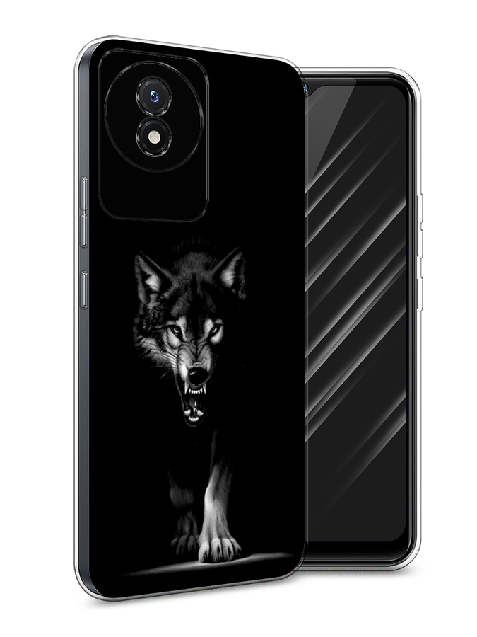 

Чехол Awog на Vivo Y02 "Волк выходит из ночи", Серый;черный;белый, 268150-1