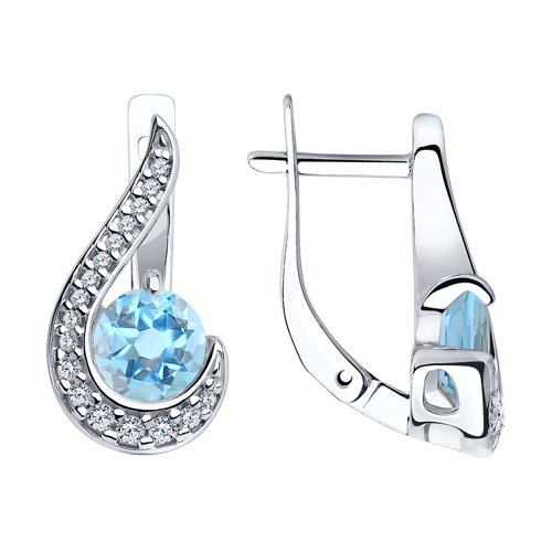 

Серьги из серебра TEO MAORI 892022080, топаз/фианит, 892022080