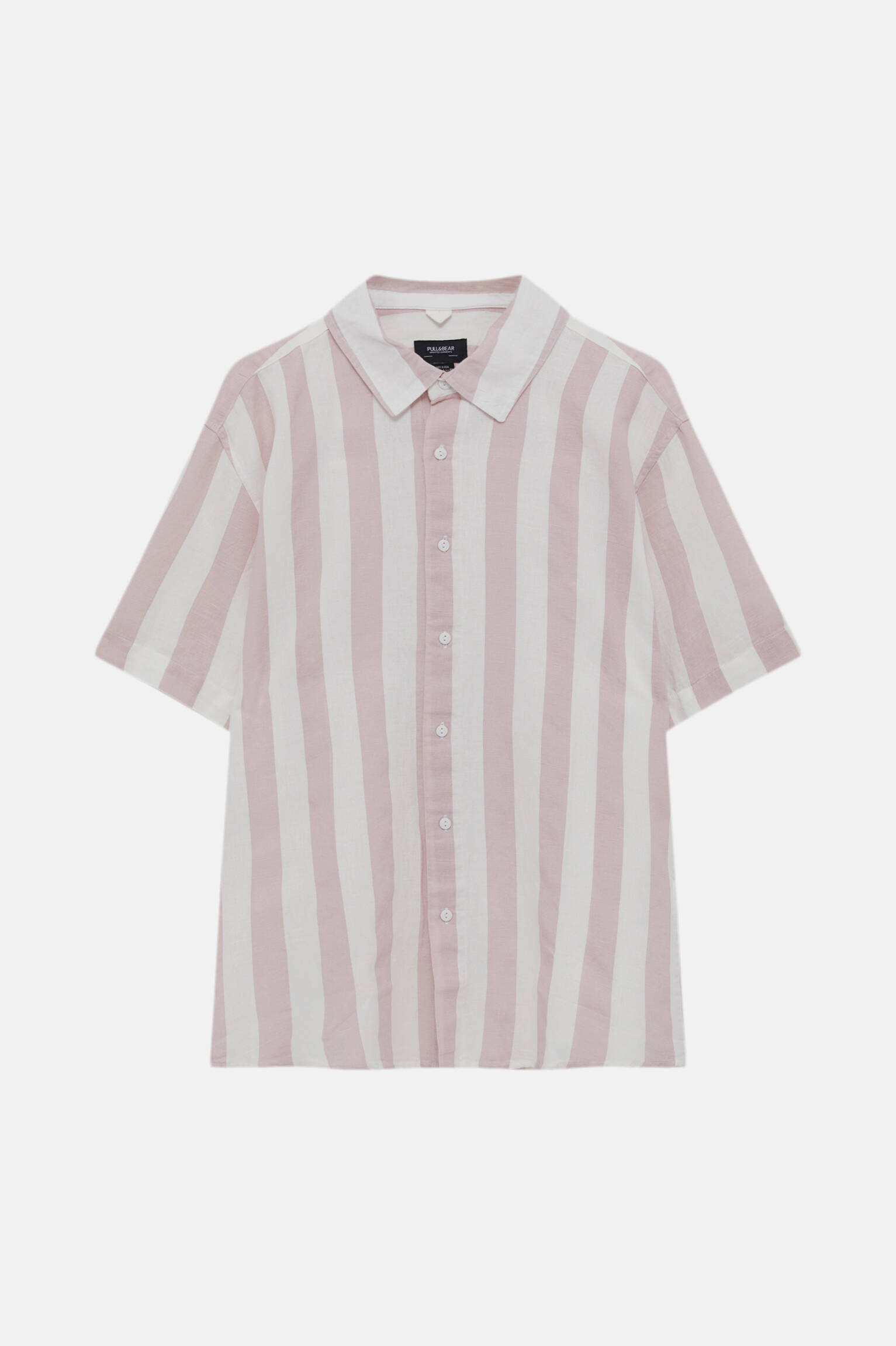 Рубашка мужская Pull&Bear PUL550699354 розовая L. Доставка из-за рубежа.