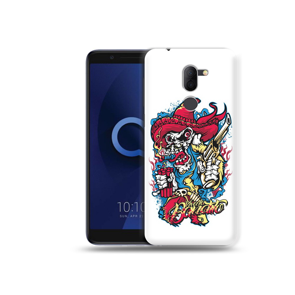 

Чехол MyPads Tocco для Alcatel 3X нарисованный скелет с писталетом (PT112114.674.513), Прозрачный, Tocco