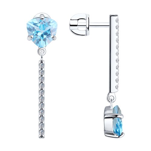 

Серьги из серебра TEO MAORI 892022172, топаз/фианит, 892022172