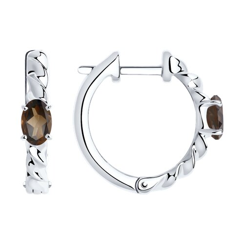 

Серьги конго из серебра TEO MAORI 892022283, раухтопаз, 892022283