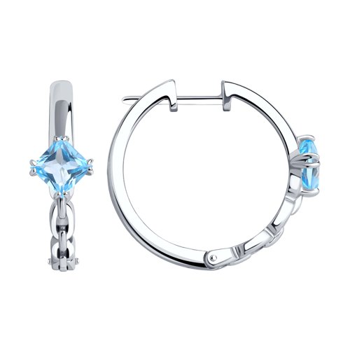 

Серьги конго из серебра TEO MAORI 892022300, топаз, 892022300