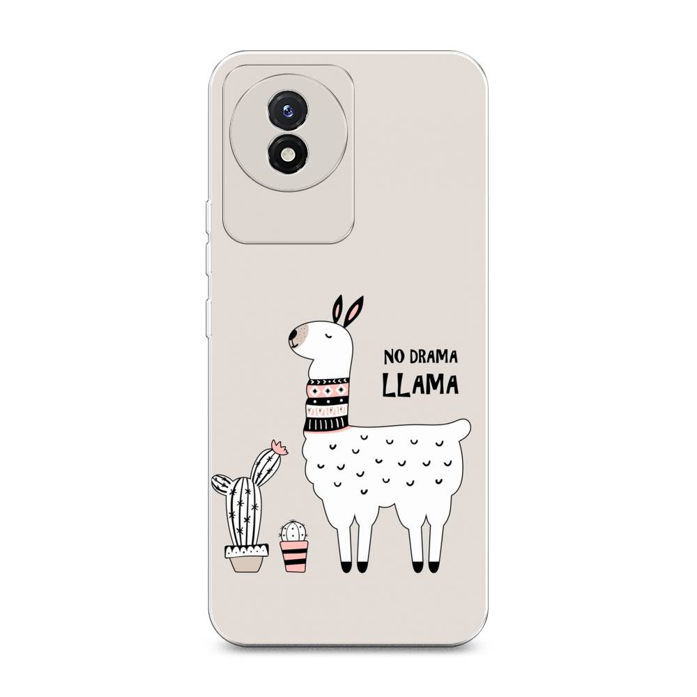 

Чехол Awog на Vivo Y02 "No drama LLama", Бежевый;серый;белый, 268150-2