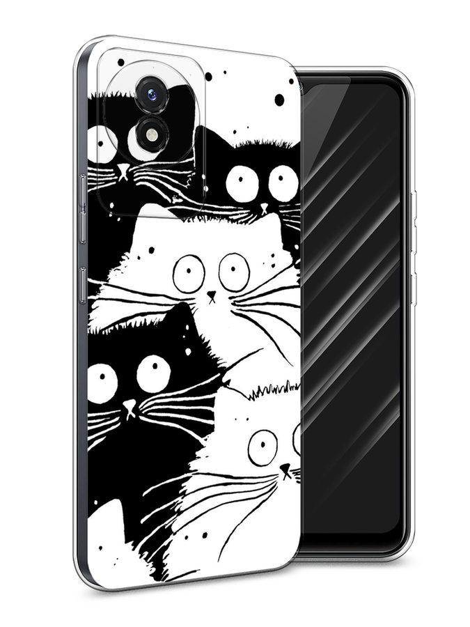 

Чехол Awog на Vivo Y02 "Коты черно-белые", Черный;белый, 268150-2