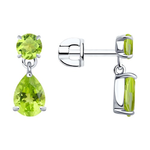 

Серьги пусеты из серебра TEO MAORI 892022558, хризолит, 892022558