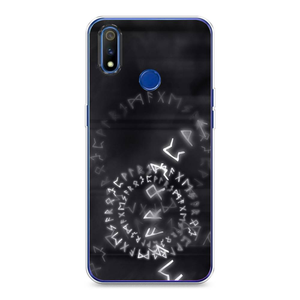 

Чехол на Realme 3 Pro "Руны", Серый;черный, 251250-3