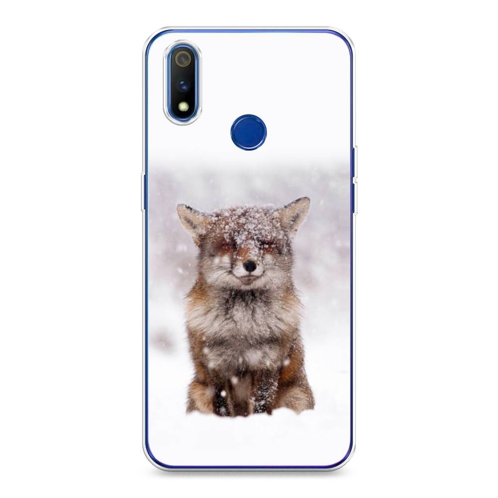

Чехол на Realme 3 Pro "Зимняя лиса", Белый;серый;коричневый, 251250-1