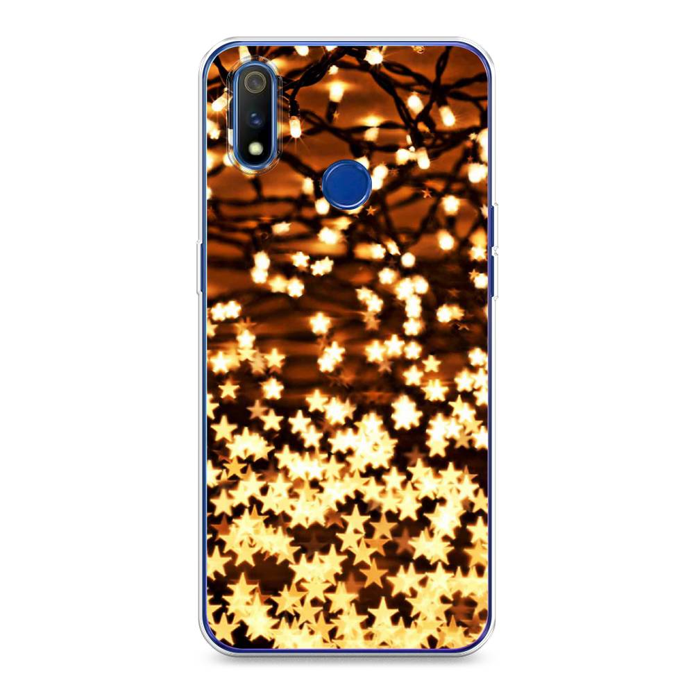 

Чехол на Realme 3 Pro "Новогодняя гирлянда", Золотистый, 251250-5