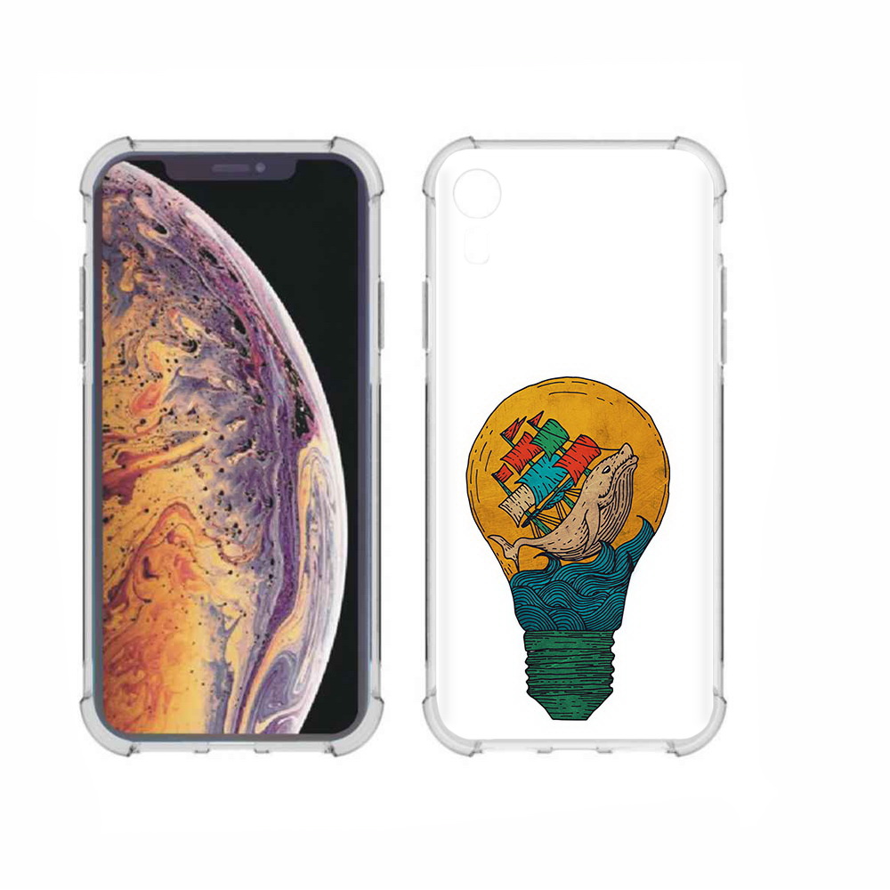 

Чехол MyPads Tocco для Apple iPhone XR кит в лампочке с парусами, Прозрачный, Tocco