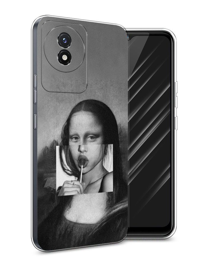 

Чехол Awog на Vivo Y02 "Mona Lisa sucking lollipop", Серый, 268150-9