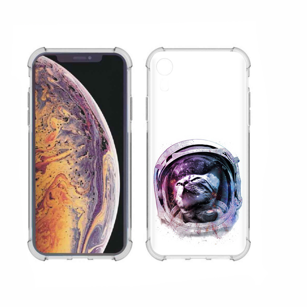 

Чехол MyPads Tocco для Apple iPhone XR кот в шлеме, Прозрачный, Tocco