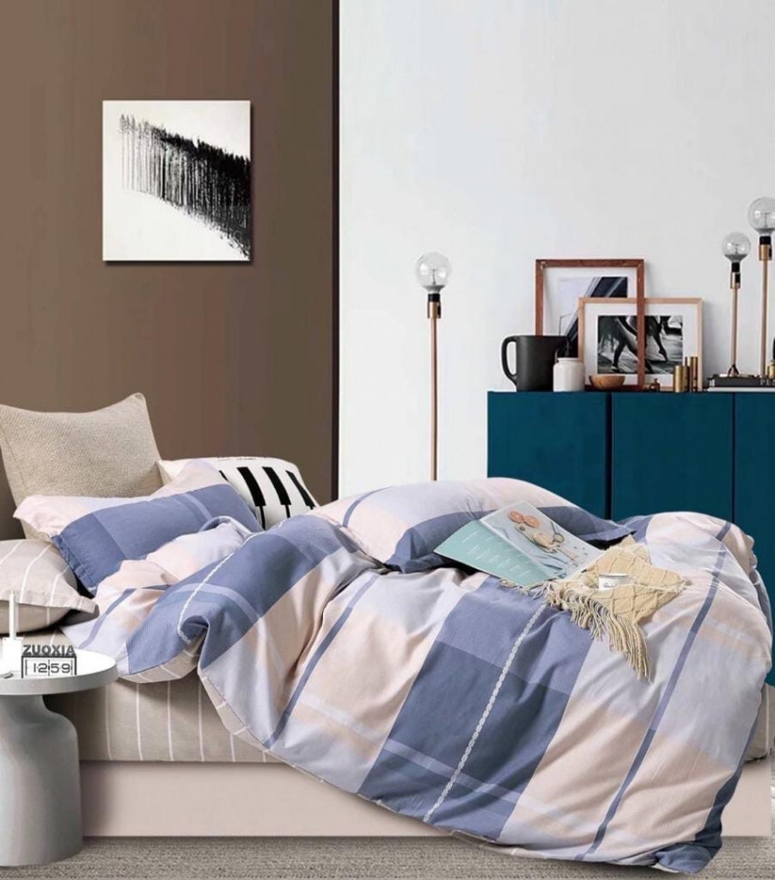 фото Комплект постельного белья boris на резинке по кругу семейный сатин
