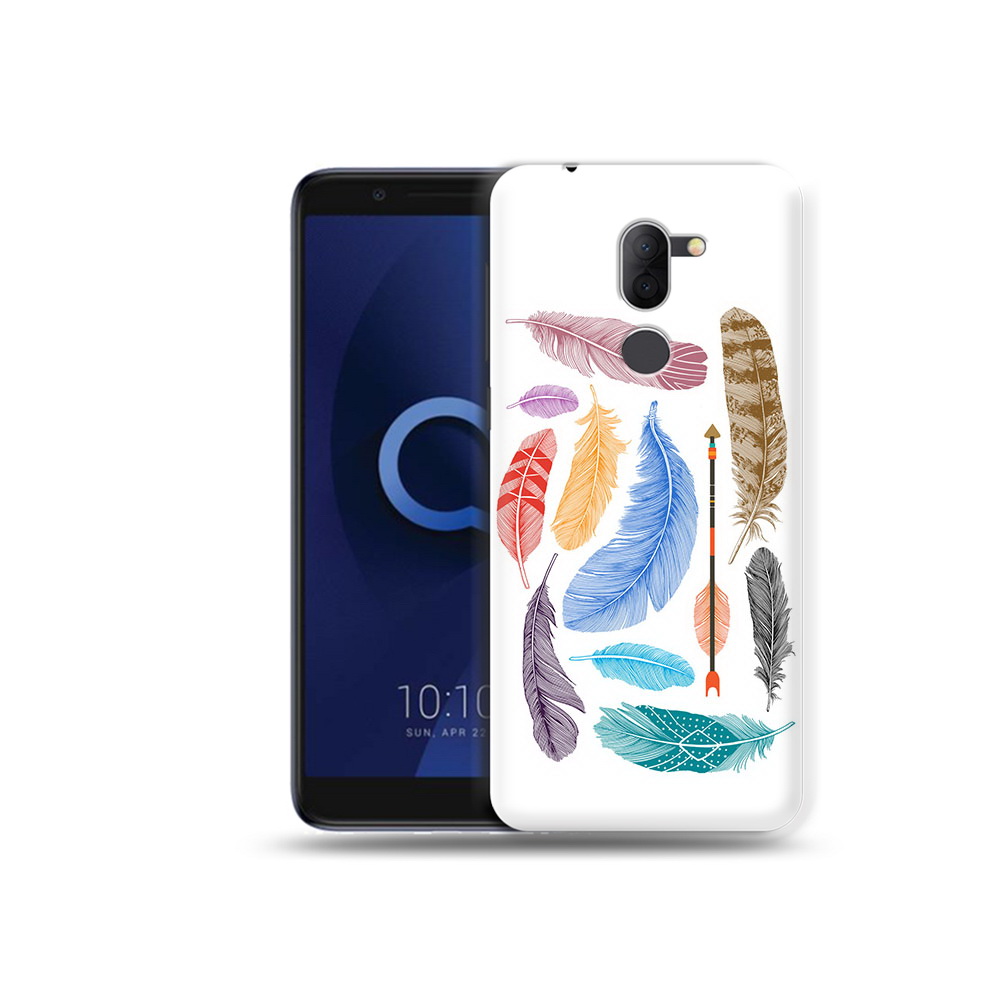 

Чехол MyPads Tocco для Alcatel 3X разноцветные перья (PT112114.674.572), Прозрачный, Tocco