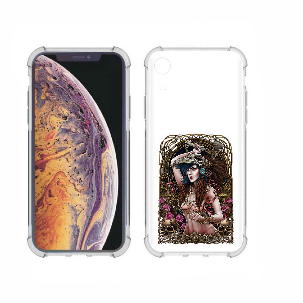 

Чехол MyPads Tocco для Apple iPhone XR красивая девушка рисунок, Прозрачный, Tocco