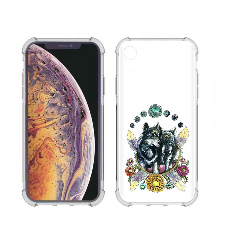 

Чехол MyPads Tocco для Apple iPhone XR красивые волки абстракция, Прозрачный, Tocco