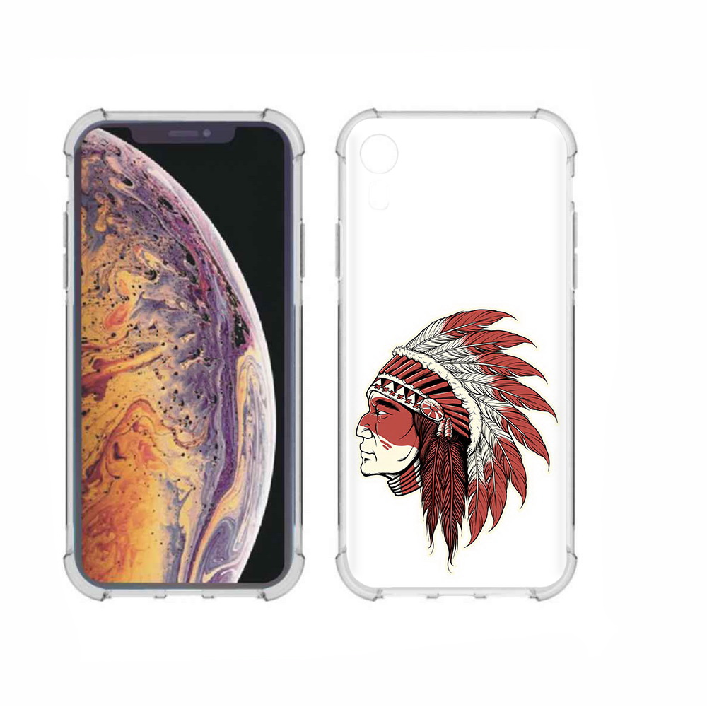 

Чехол MyPads Tocco для Apple iPhone XR красный индеец, Прозрачный, Tocco