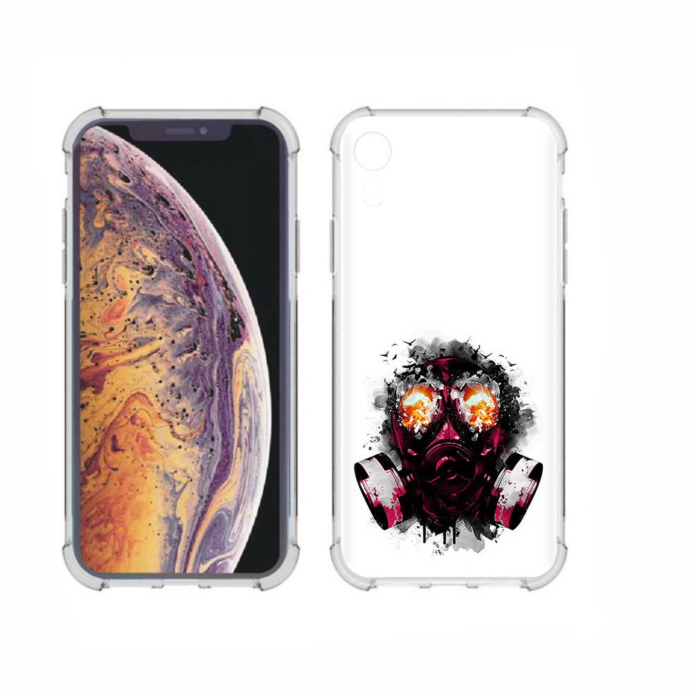 

Чехол MyPads Tocco для Apple iPhone XR красный противогаз, Прозрачный, Tocco