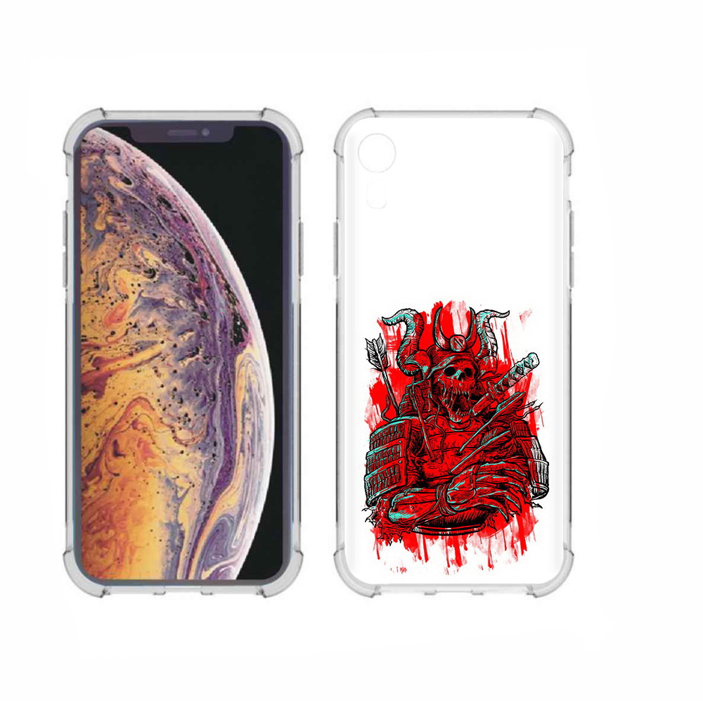 

Чехол MyPads Tocco для Apple iPhone XR красный скелет воин, Прозрачный, Tocco