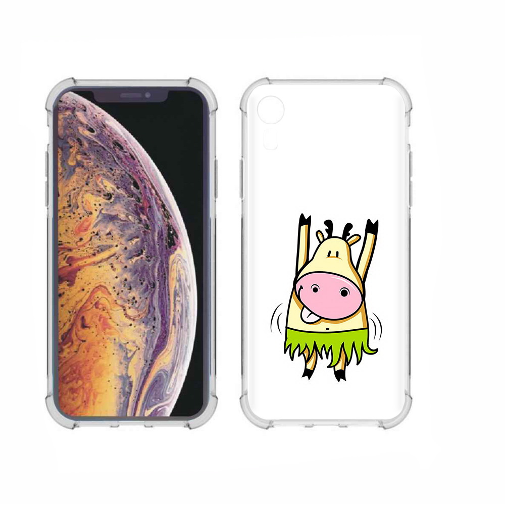 

Чехол MyPads Tocco для Apple iPhone XR Веселая корова, Прозрачный, Tocco