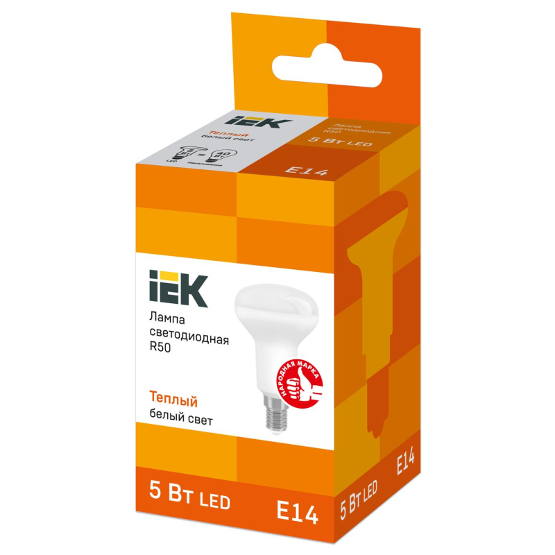 

Лампа светодиодная IEK ECO R50 LLE-R50-5-230-30-E14 5Вт 3000К E14, 2шт.