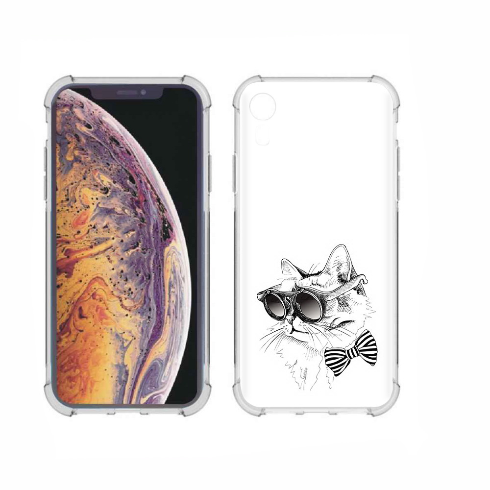 Чехол MyPads Tocco для Apple iPhone XR крутая кошка в очках