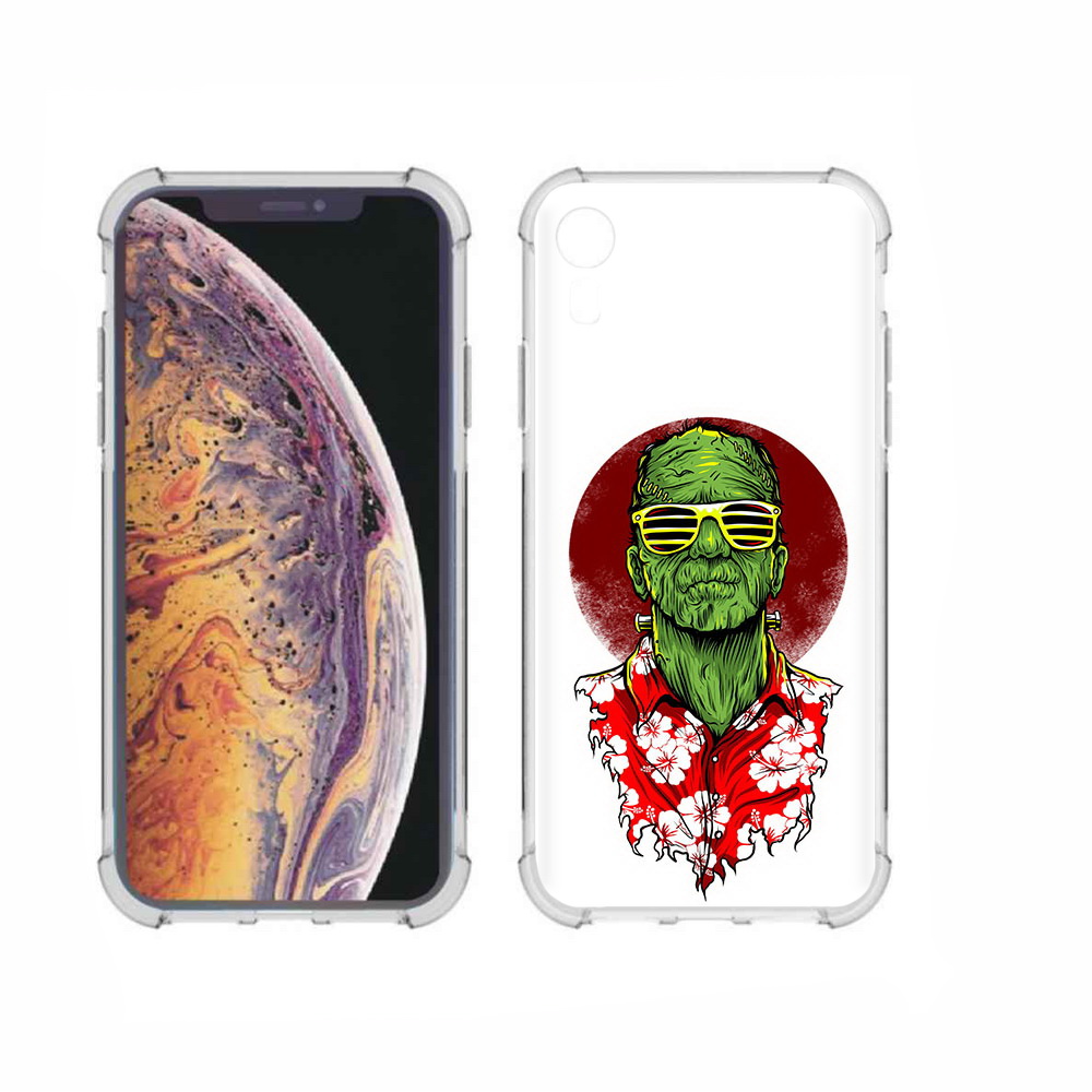 

Чехол MyPads Tocco для Apple iPhone XR крутой зеленый мужчина в очках, Прозрачный, Tocco