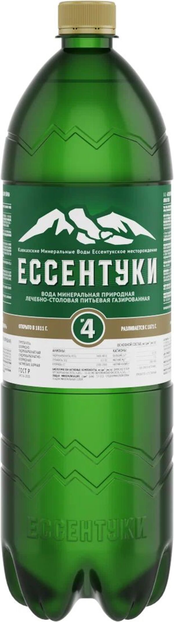 

Вода минеральная природная Ессентуки № 4 газированная лечебно-столовая 1,5 л