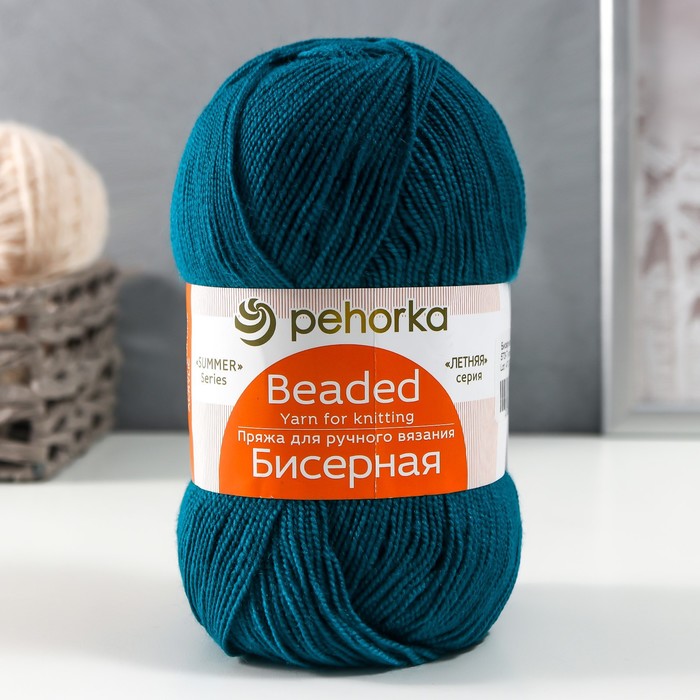

Пряжа Бисерная 100% акрил 450м/100гр (573-Т.изумруд), Голубой;синий