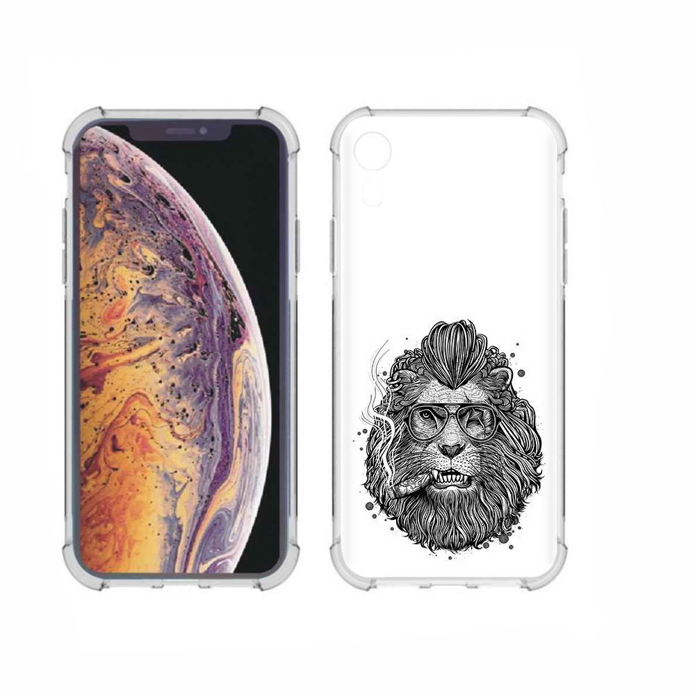 

Чехол MyPads Tocco для Apple iPhone XR курящий лев, Прозрачный, Tocco