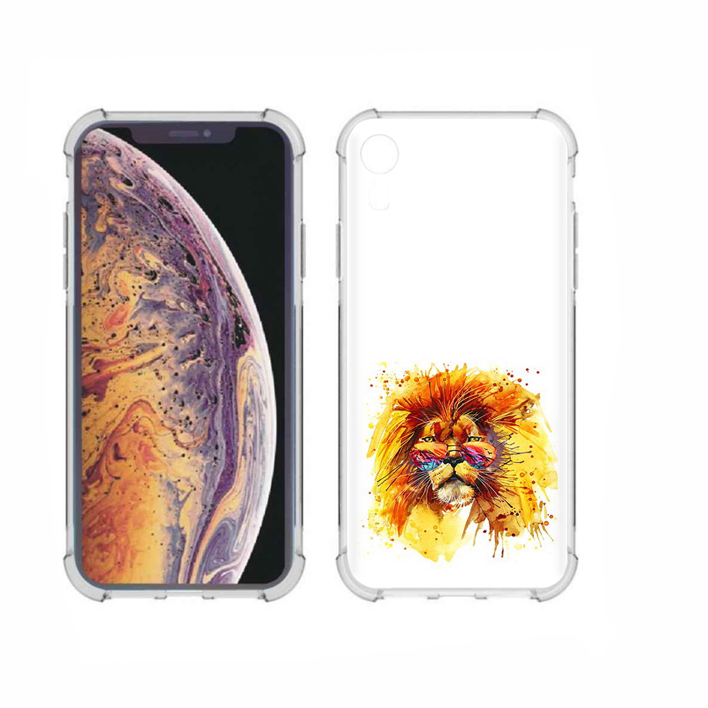 

Чехол MyPads Tocco для Apple iPhone XR лев в очках, Прозрачный, Tocco