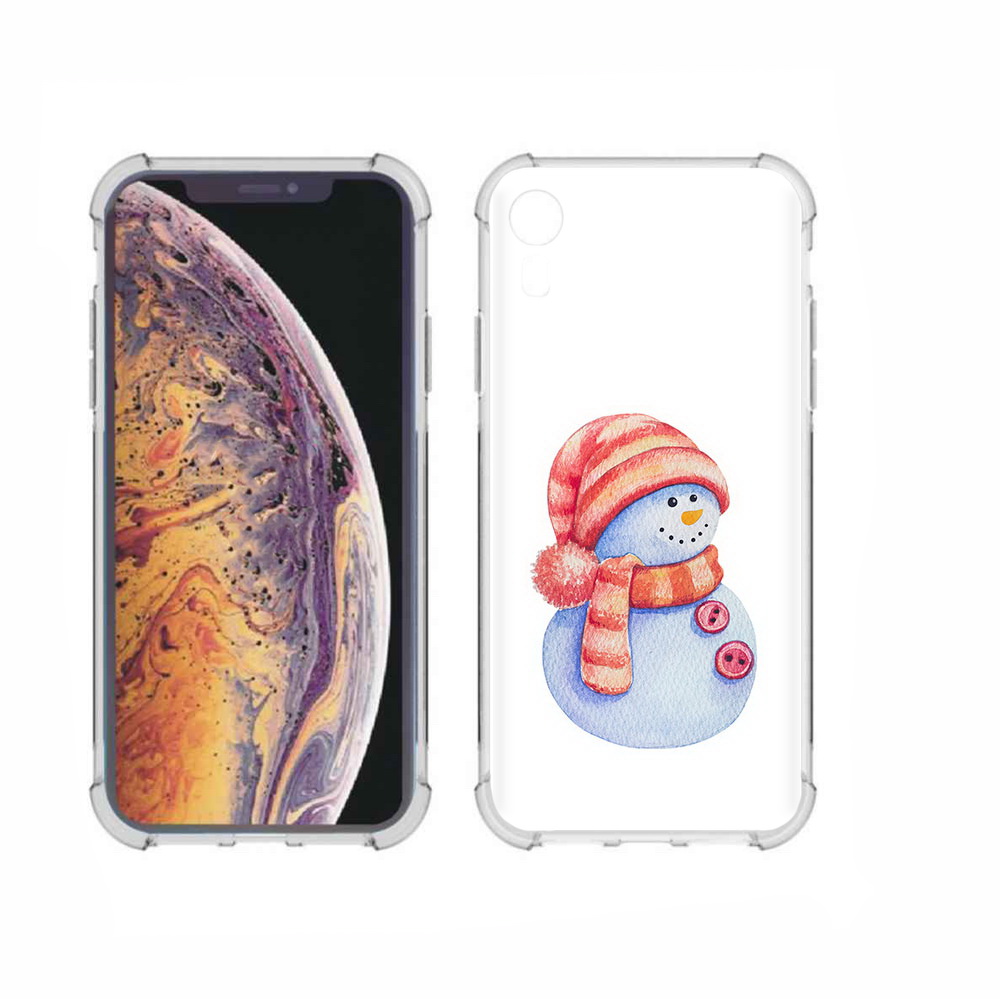 

Чехол MyPads Tocco для Apple iPhone XR Веселый снеговик, Прозрачный, Tocco