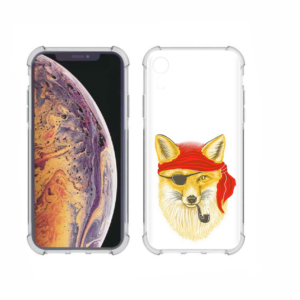 

Чехол MyPads Tocco для Apple iPhone XR лиса-пират, Прозрачный, Tocco