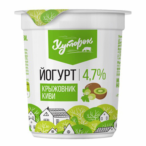 Йогурт Хуторок крыжовник-киви 4,7% БЗМЖ 120 г