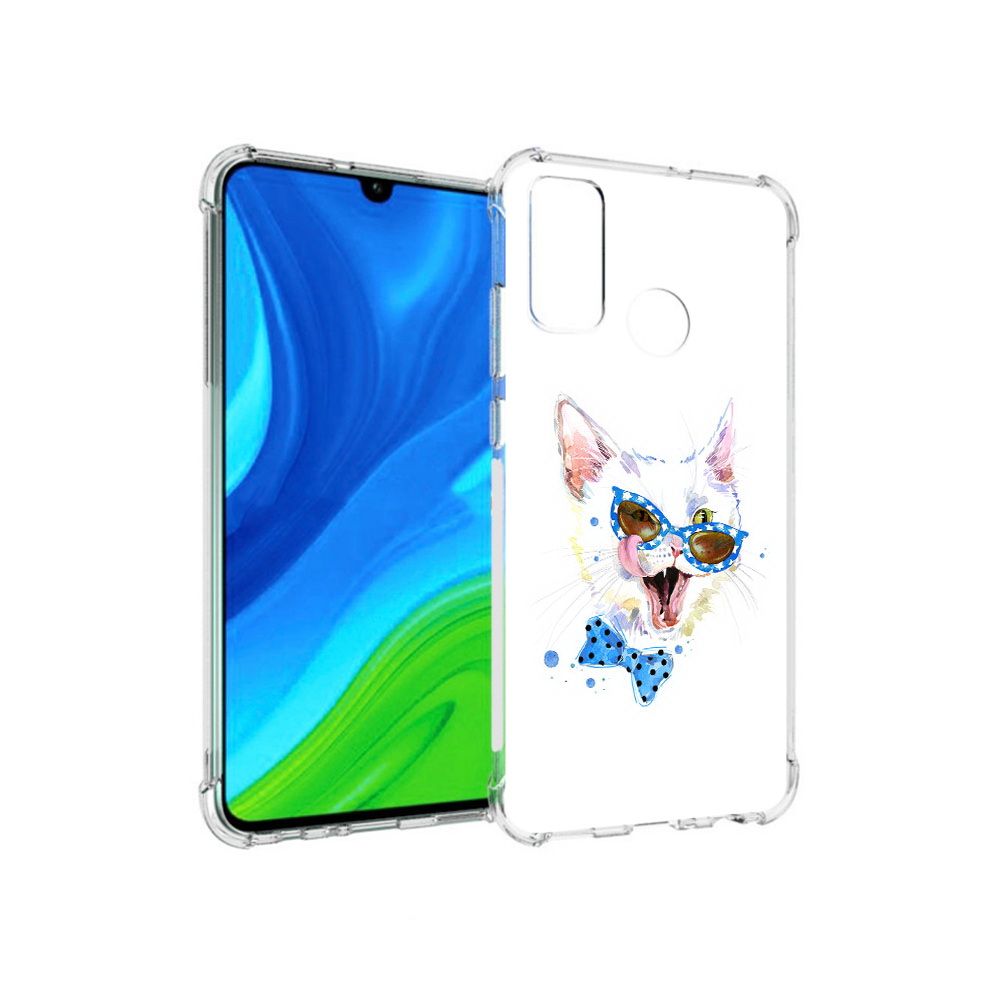 

Чехол MyPads Tocco для Huawei P Smart (2020) белый кот, Прозрачный, Tocco