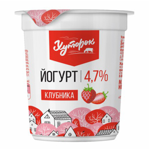 Йогурт Хуторок с клубникой 4,7% БЗМЖ 120 г