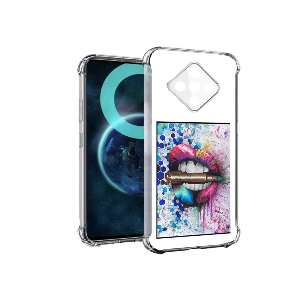 

Чехол MyPads разноцветные губы с пулей для Infinix Zero 8, Прозрачный, Tocco