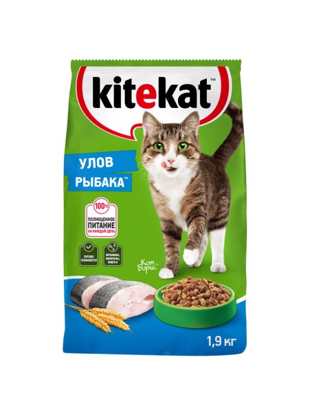 Сухой корм для кошек Kitekat Улов Рыбака, 1.9кг