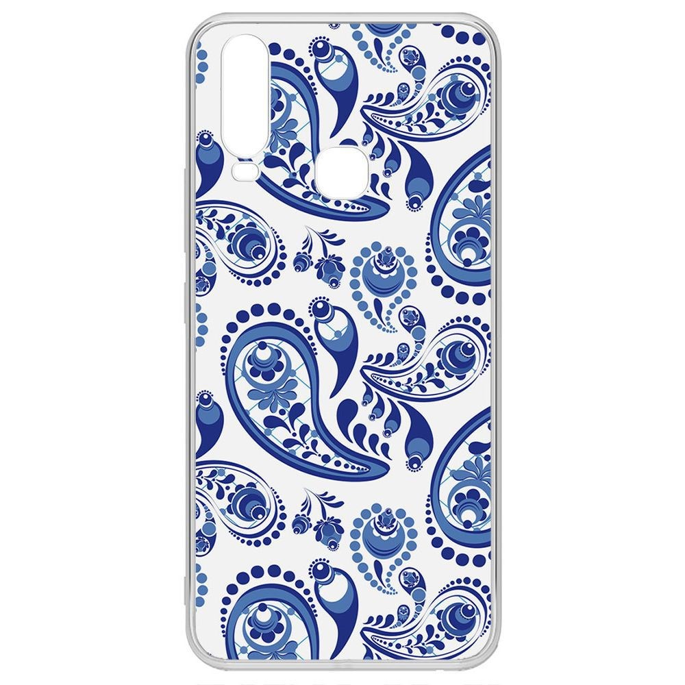 

Чехол-накладка Krutoff Clear Case Гжель для Vivo Y12, Прозрачный