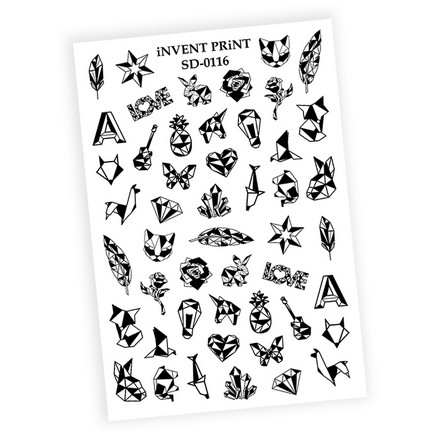 

Набор, iNVENT PRiNT, Слайдер-дизайн «Геометрические фигуры» №SD-116, 3 шт., Черный